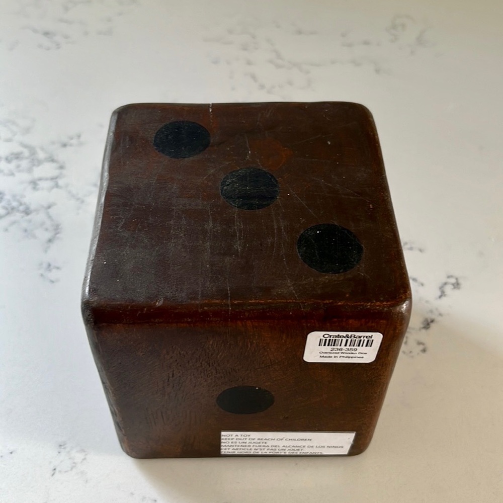 Crate&barrel Rustic Oversized Wooden Dice - Picture 14 of 16